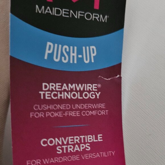 Maidenform Pushup Bra Dream wire Technology Convertible Strap Nude 40B New - Picture 2 of 4